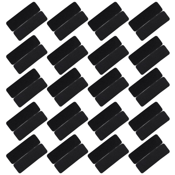 LOLIPPYY 60Pairs Black Nylon Rug Tapes Adhesive Strips for Wallboard Picture Frame and Cable Organization