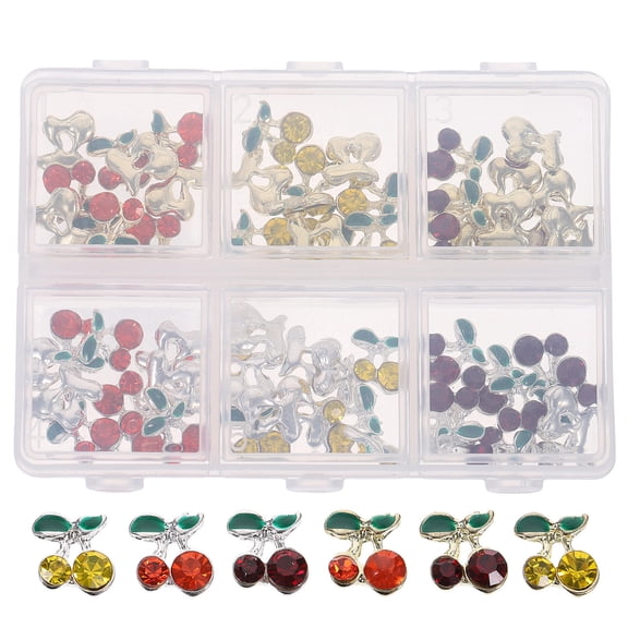 LOLIPPYY 60 Pieces Mixed Color Alloy Nail Charms for Women Nail Salon Accessories Set