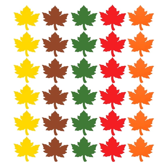 LOLIPPYY 60Pcs Autumn Maple Leaves Paper Cutouts for Fall Classroom Wall and Party Decoration