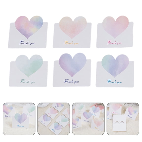LOLIPPYY 60Pcs Blank Heart Greeting Cards Paper Assorted Color Ideal for Sending
