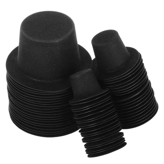 LOLIPPYY 60 Pieces Christmas Mini Black Snowman Hats for Doll Decoration and Craft Party Supplies