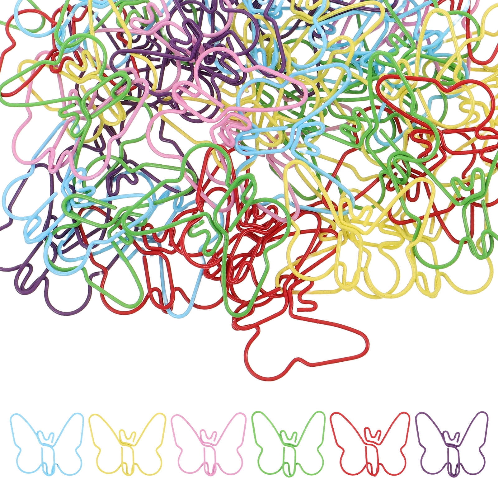 LOLIPPYY 60Pcs Decorative Butterfly Paper Clips Metal Assorted Colors ...