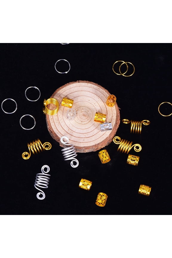 60Pcs Dreadlock Crochet Hook Metal Hair Cuffs Lightweight Hair Accessories