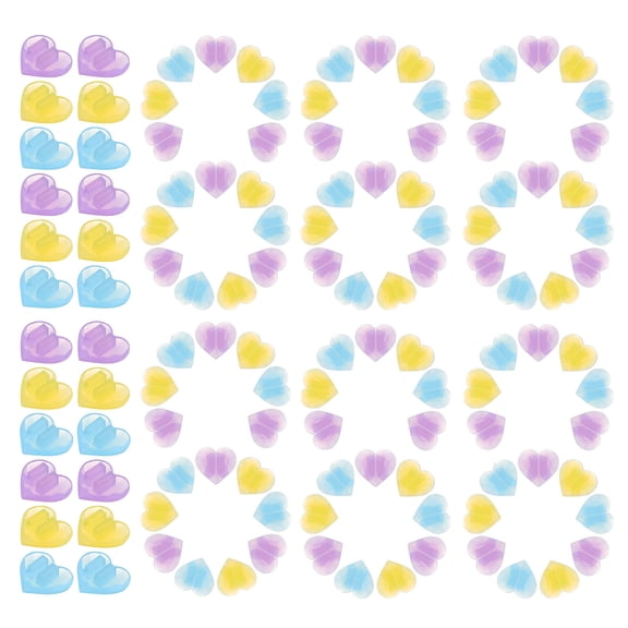 LOLIPPYY 60Pcs Durable Plastic Bike Wheel Spoke Beads Heart Shaped Clips for Bicycle Decor