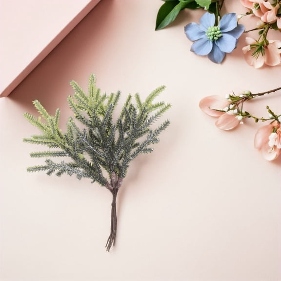 LOLIPPYY 60Pcs Faux Pine Needle Sprigs for Yearround Greenery and Christmas Tree Decoration