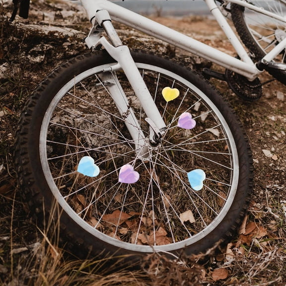 LOLIPPYY 60Pcs Heart Design Bike Spoke Beads Plastic Clip Wheel Decorations in Assorted Color