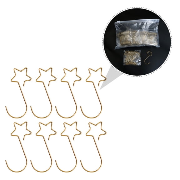 LOLIPPYY 60Pcs Multi-Functional Metal Hanging Hooks in Golden Star Shape for Clothes and Kitchen Tools