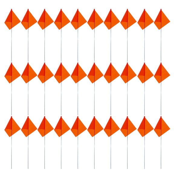 LOLIPPYY 60Pcs Orange Sprinkler Marker Flags with Steel Wire Stakes for Garden Irrigation and Property Marking