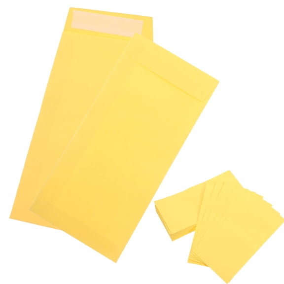 LOLIPPYY 60Pcs Paper Business Envelopes Yellow Self Seal Secure Letter and Invitation Covers