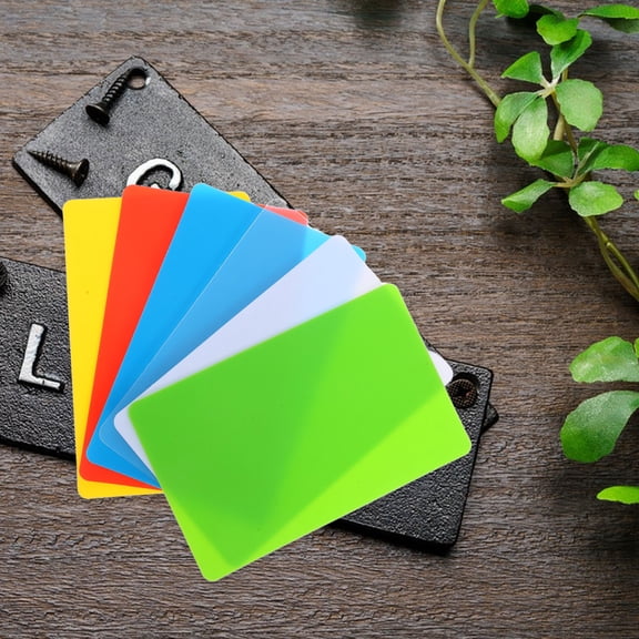 LOLIPPYY 60Pcs Plastic Blank Cards for DIY Business Name Tags Work Ids and Membership Badges Multi Color