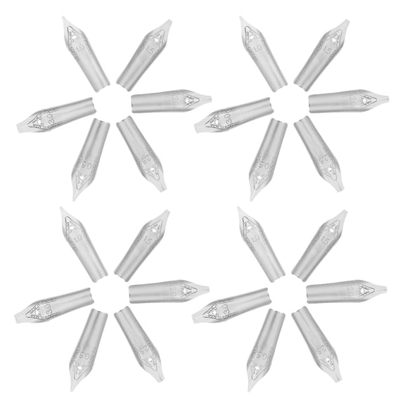 LOLIPPYY 60-Piece Metal Fountain Pen Nibs Set for Precise Hand Lettering and Art Supplies