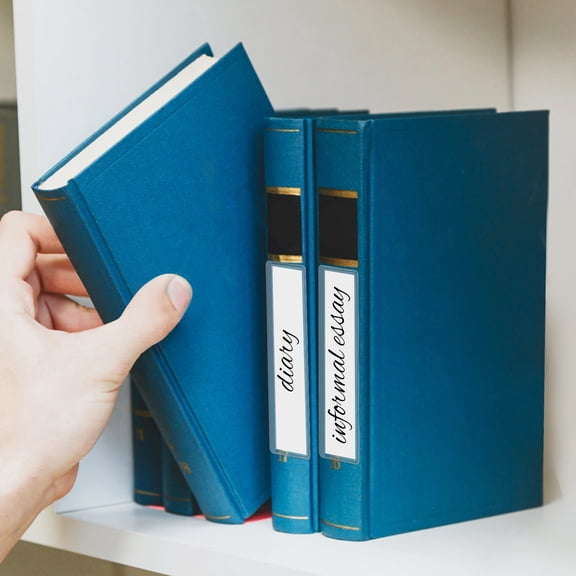 LOLIPPYY 60Pcs Transparent Label Sleeves with Adhesive for Binder Pockets and Inventory Organizing