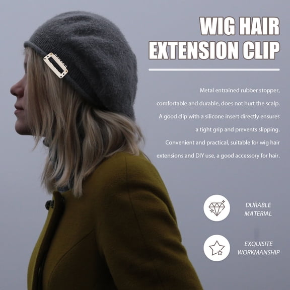 LOLIPPYY 60Pcs Wig Clips for Hair Extensions Metal Snap Clips in Beige Durable and Stable for Craft Sewing