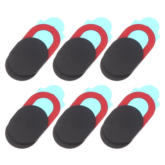 LOLIPPYY 6-Pack Black Camera Covers for Laptops Made with ABS Material