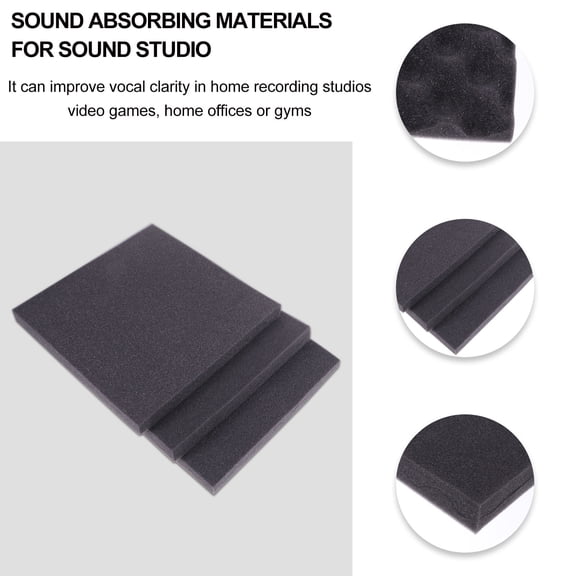 LOLIPPYY 6Pcs Acoustic Panel Black Soundproof Padding for Home Studio Wall and Ceiling