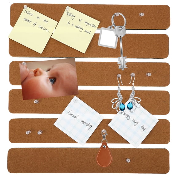 LOLIPPYY 6Pcs Adhesive Felt Board Tapestry Memo Board Light Brown for Office and Shop