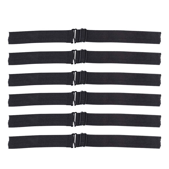 LOLIPPYY 6Pcs Adjustable Straps for Wig Black Polyester Elastic Breathable Comfortable Design