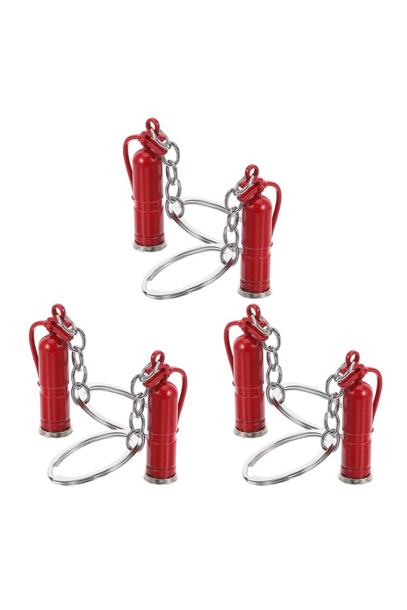 6Pcs Alloy Keyring Red Decorative Item For Firefighter Enthusiasts