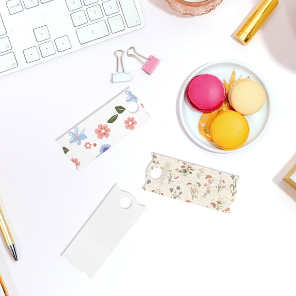 LOLIPPYY 6Pcs Aluminium Name Plates Blank for Bottle Cap Decoration DIY Durable White Metal Tags