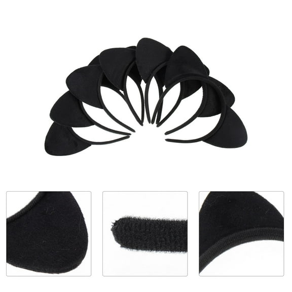 LOLIPPYY 6Pcs Animal Ear Headband Black Cosplay Headwear for Photo Props and Parties
