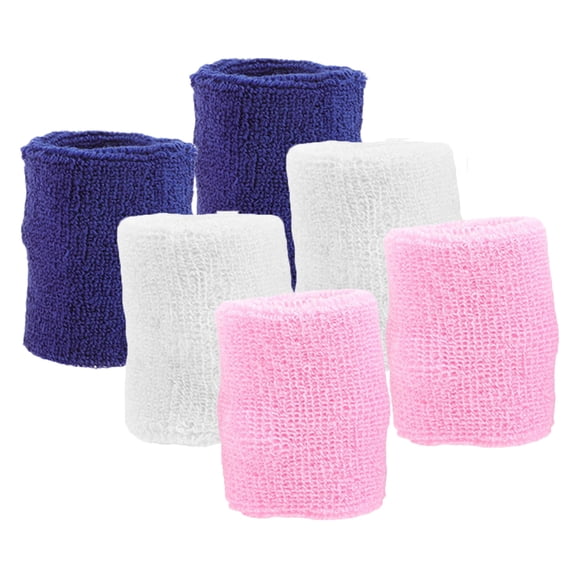 LOLIPPYY 6Pcs Assorted Color Breathable Wrist Sweat Bands for Sports Fitness and Yoga Support