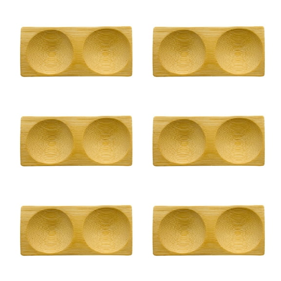 LOLIPPYY 6Pcs Bamboo Serving Tray for Entertaining Assorted Color with Fruit Storage