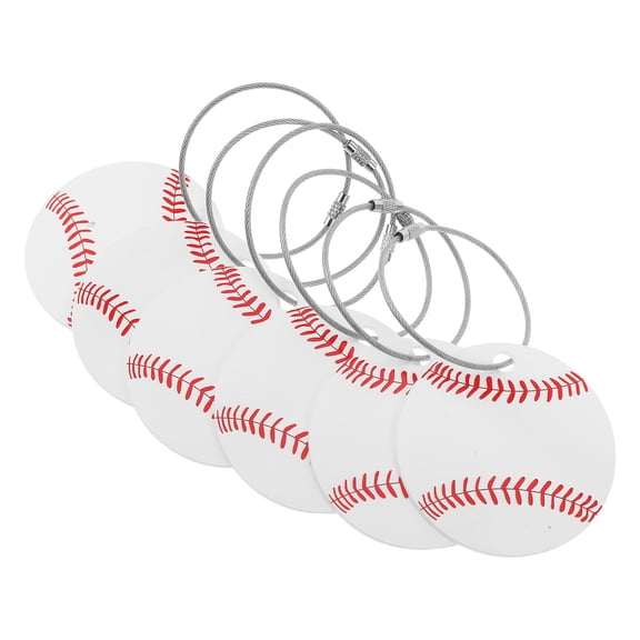 LOLIPPYY 6Pcs Baseball Acrylic Bag Tags with Detachable Strap for Backpack and Travel Luggage