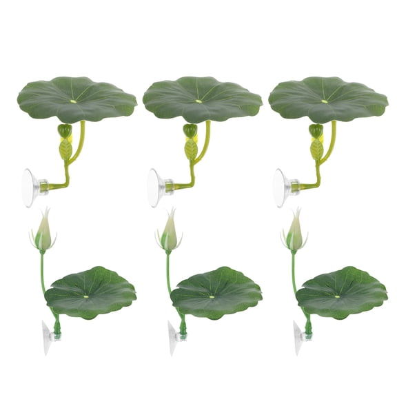 LOLIPPYY 6Pcs Betta Fish Rest Leaves Simulated Lotus Pads Green Plastic Aquarium Decoration