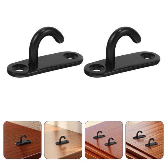 LOLIPPYY 6Pcs Black Ceiling Hooks Heavy Duty Mounting Hooks with U Shape for Securing Walls and Ceilings