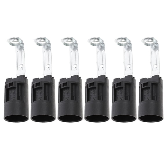 LOLIPPYY 6Pcs Black E14 Light Socket Lamp Holder Replacement for Home Use Durable Plastic and Metal