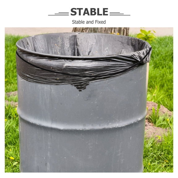 LOLIPPYY 6Pcs Black Garbage Can Elastic Bands Adjustable Heavy Duty Trash Bag Holder Strap