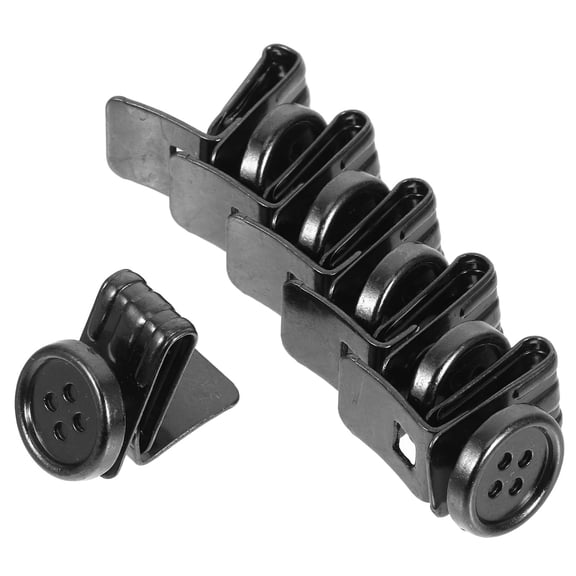 LOLIPPYY 6Pcs Black Metal Suspenders Button Clips Compact Lightweight Stylish Accessories