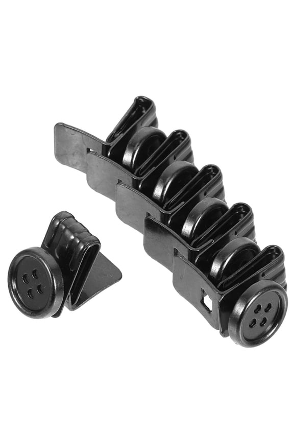 6Pcs Black Metal Suspenders Button Clips Compact Lightweight Stylish Accessories