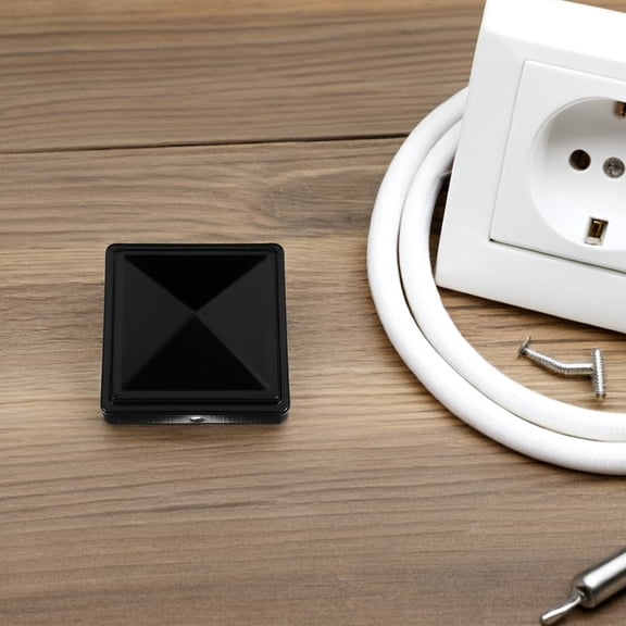 LOLIPPYY 6Pcs Black Post Topper Covers Aluminium Fence Post Caps Sleek Square Design Protect Posts For Garden