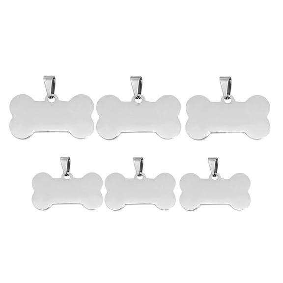 LOLIPPYY 6Pcs Blank Stamping Tags Blank Metal Tags Pet ID Tags Unfinished Blank Tags