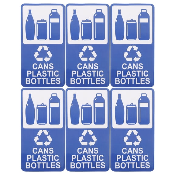 LOLIPPYY Set of 6 Recycle Bin Decals, and Self-Adhesive for Trash Cans and Office Use