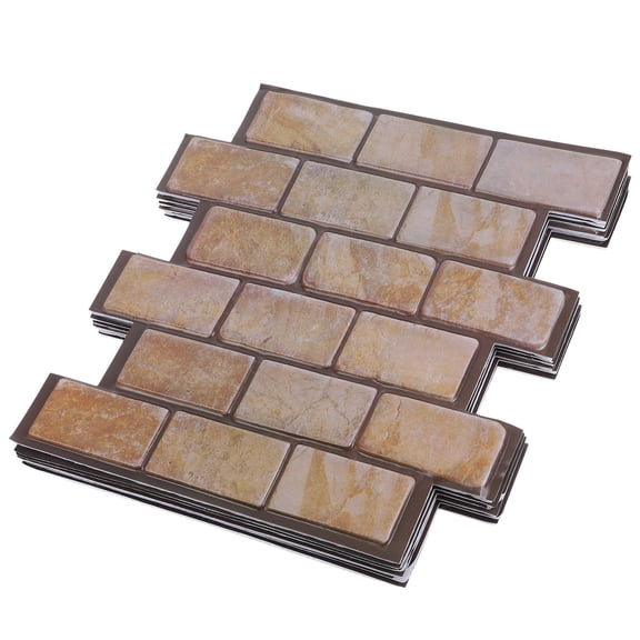 LOLIPPYY 6-Pack Brown Brick Wall Panels Peel and Stick Self Adhesive PVC Wallpaper for Home and Office Walls