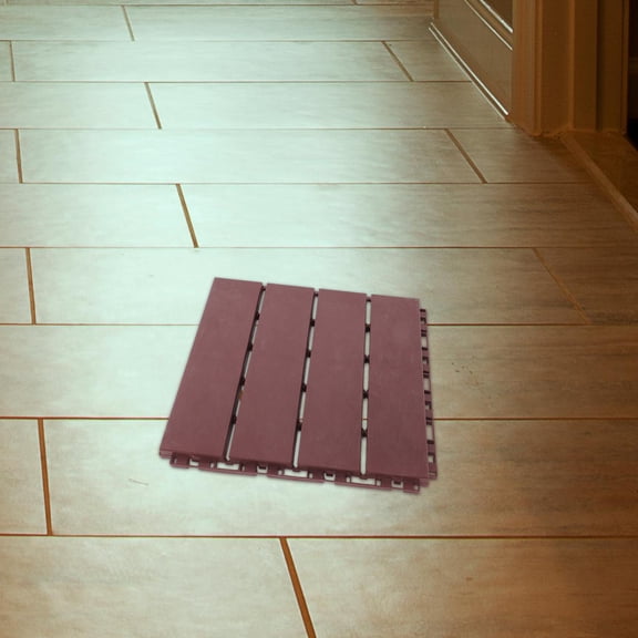 LOLIPPYY 6Pcs Brown Patio Deck Flooring PP Interlocking Tiles Simple Design All Weather Use