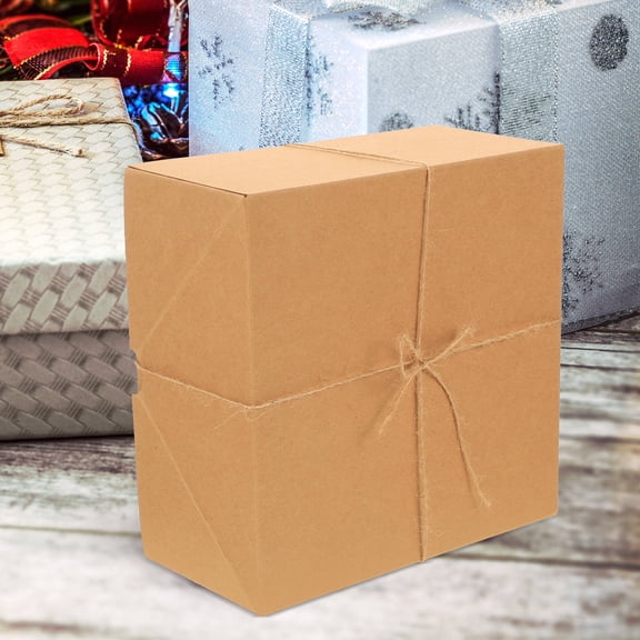 LOLIPPYY 6-Pack Brown Kraft Boxes for Wedding, Birthday, Party Favor, and Packaging