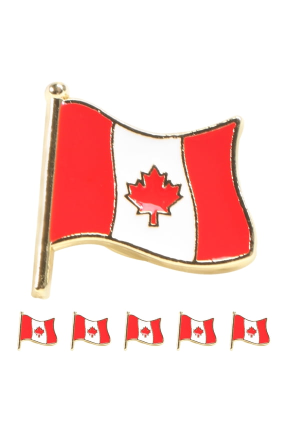 6Pcs Canadian Maple Leaf Lapel Pin Metal Brooch for Suit Jacket and Daily Wear Accessories