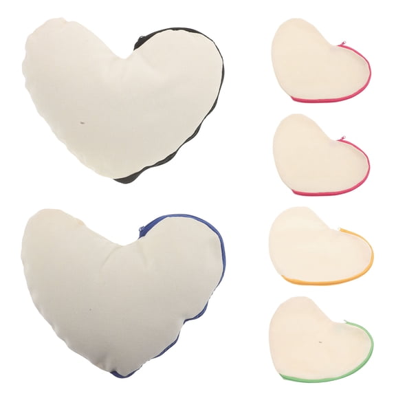 LOLIPPYY 6Pcs Canvas Sublimation Travel Bags Zipper Pouch Heat Transfer DIY Cosmetic Storage