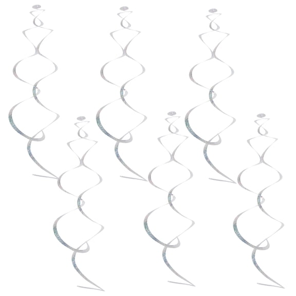 LOLIPPYY 6-Pack Hanging Ceiling Swirl Decorations, Multi-Color PET Party Decor for Weddings, Birthdays, and Special Events