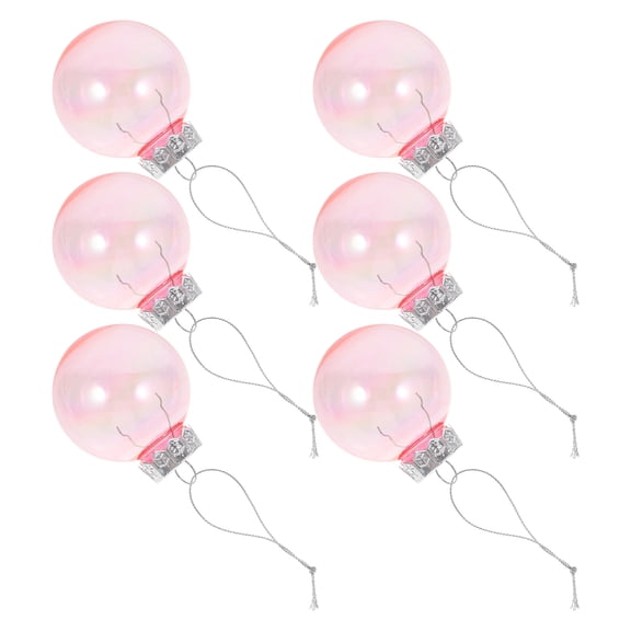 LOLIPPYY 6Pcs Christmas Ball Decor Pink Shatterproof Plastic Decorative Hanging Sphere For Holiday Party Decorations
