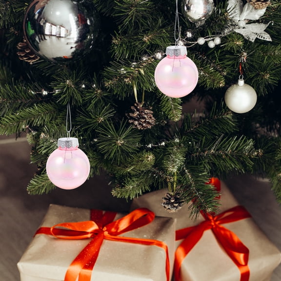 LOLIPPYY 6Pcs Christmas Decorations Pink Shatterproof Plastic Hanging Sphere For Tree Decorations