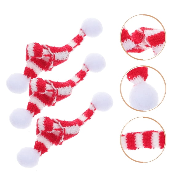 LOLIPPYY 6Pcs Christmas Wine Bottle Scarf Red Knitted Cloth Decoration for Party Wine Ornaments