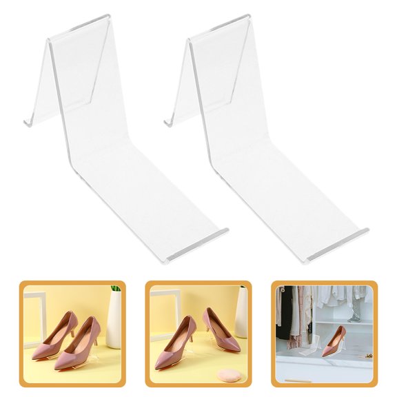 LOLIPPYY 6Pcs Clear Acrylic Shoe Stand for Home Use Transparent Organizer Holder