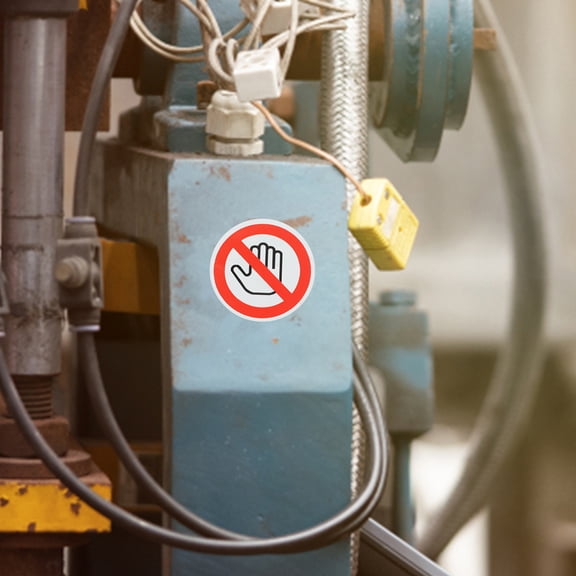 LOLIPPYY 6Pcs Clear Phone Grip Warning Stickers Red Adhesive Safety Labels for Equipment