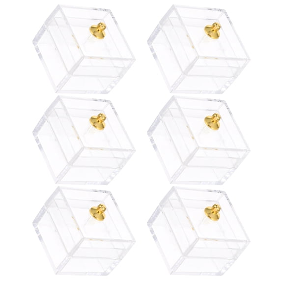 LOLIPPYY 6Pcs Clear Storage Box Assorted Color Plastic Square For Miniature Model In Living Room