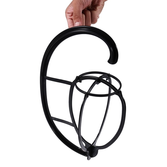 LOLIPPYY 6Pcs Collapsible Wig Display Rack Black Adjustable Holder for Home and Salon Use