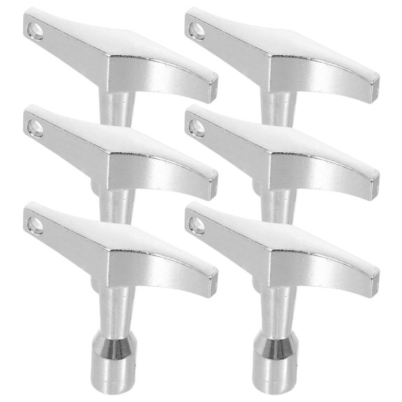 LOLIPPYY 6Pcs Compact Plated Silver Drum Tuning Key Set for Drum Hardware with Durable Alloy Build
